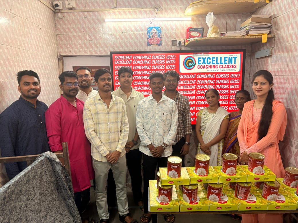 Teachers and students at Excellent Coaching Classes
